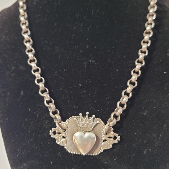 Jewelry - Crown Heart Locket Rolo Necklace